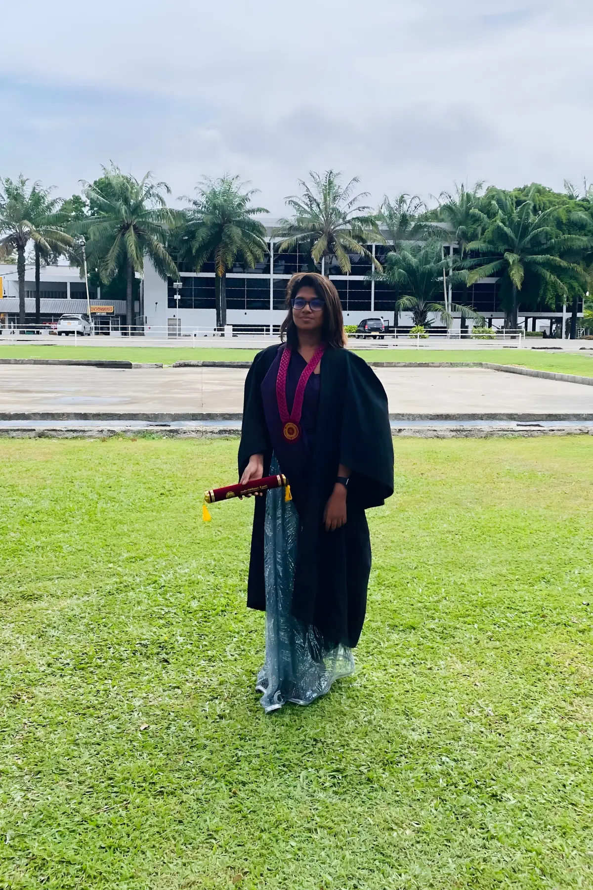 Shenali Melder celebrating an academic achievement